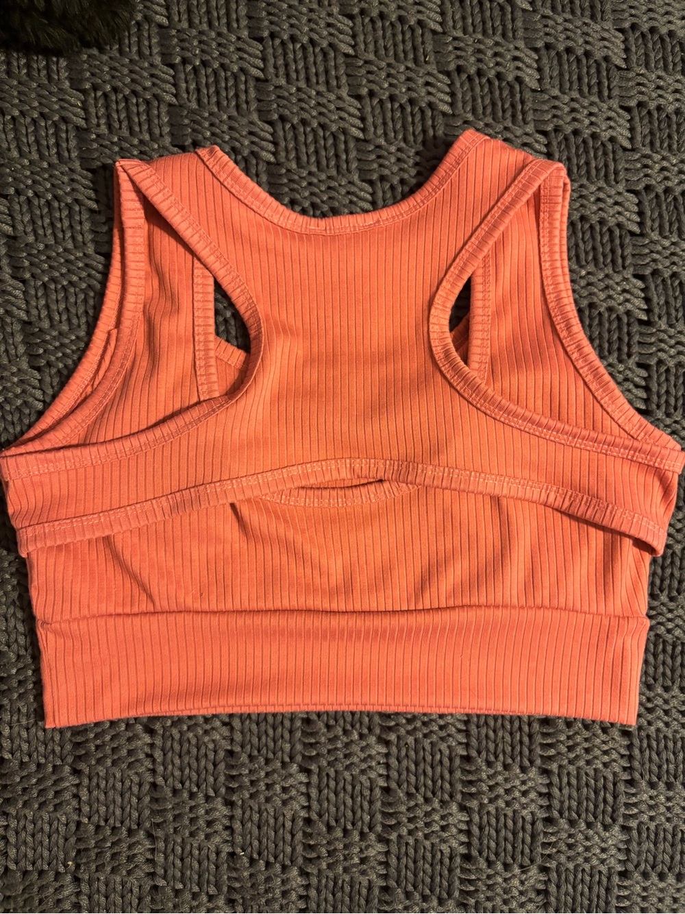 white birch Coral Ribbed Racerback Crop Top - Picture 2 of 8